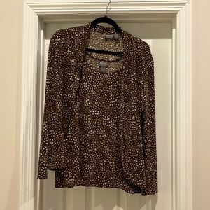 Chicos two piece cami and jacket. Stretchy material like Travelers.